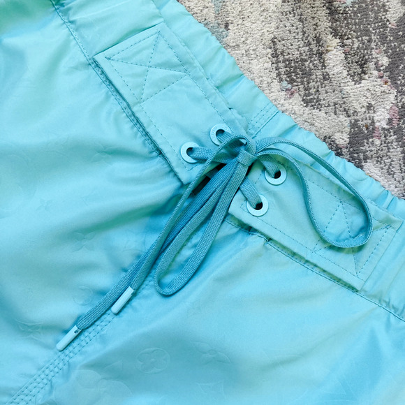 NWT $745 Louis Vuitton Men's XL Monogram Board Shorts Swim Trunks Aqua - Picture 5 of 16